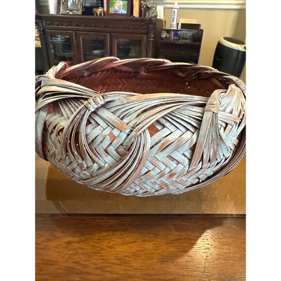 2 Gray Table Top round Baskets Bundle - Picture 4 of 4